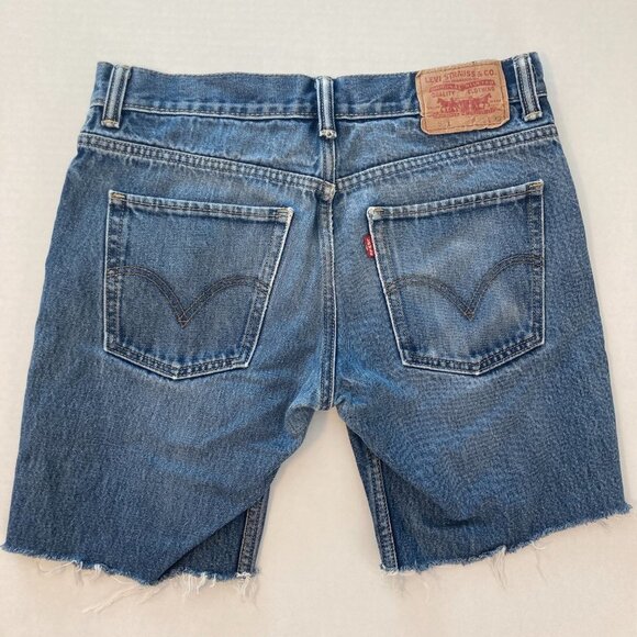 Levi's 511 Skinny Distressed Cutoff Denim Shorts Size 32 - Picture 3 of 5